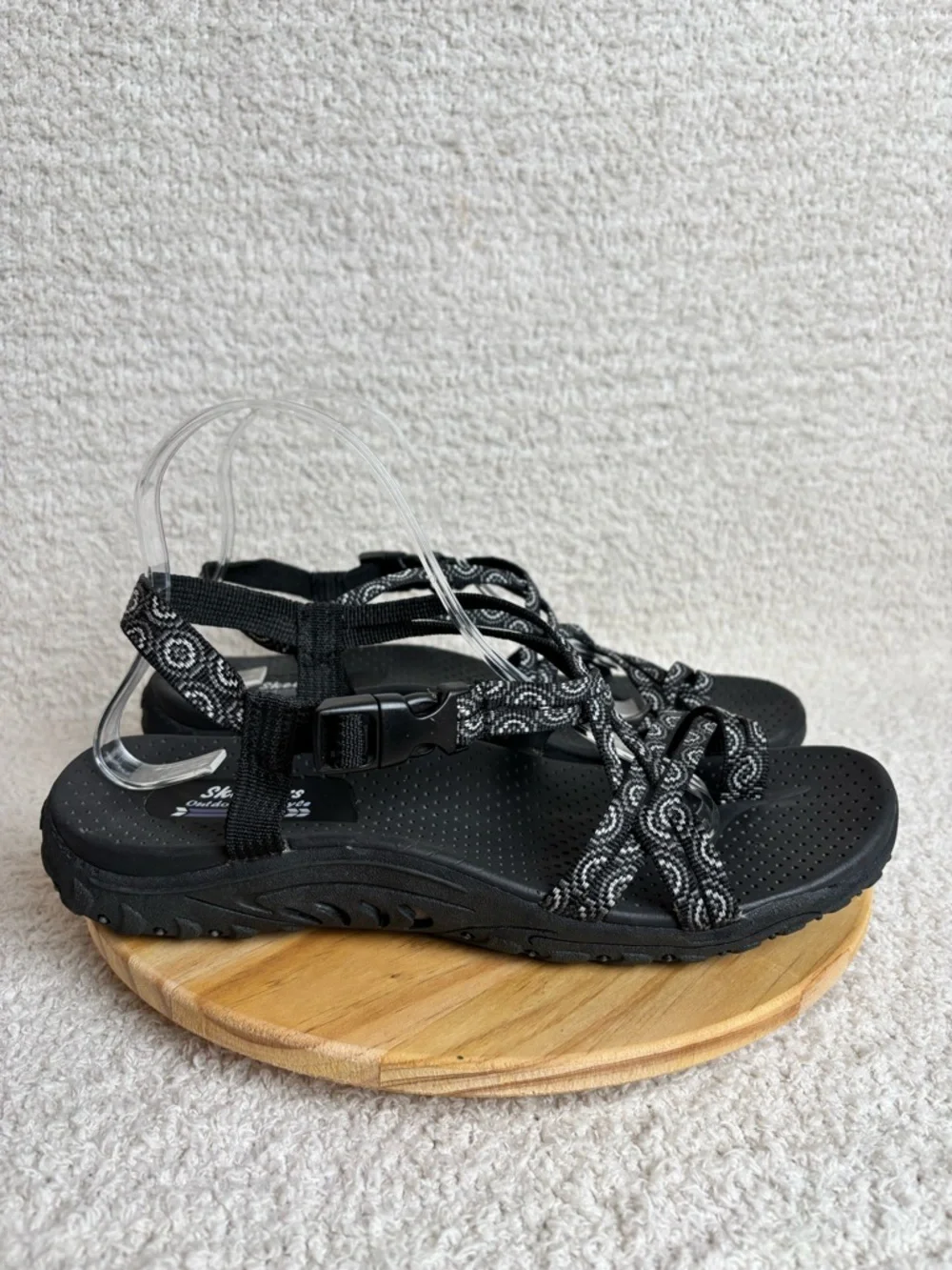 Skechers Sandals Womens 10 Reggae Happy Rainbow Outdoor Sport Comfort in Black